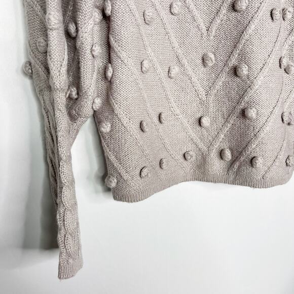 New Entro Large L Light Lavender Purple Pom Pom Crew Neck Textured Sweater - Picture 6 of 11